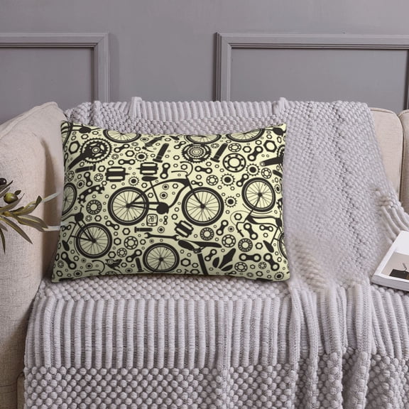 Queen Size Pillows Cases Standard Size 20x26 In - Bike Pattern Fancy Soft Comfort Envelope Closure Pillowcases Standard