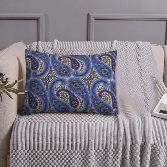 Queen Size Pillows Cases Standard Size 20x26 In - Blue Flower Paisley Soft Comfort Envelope Closure Pillowcases Standard