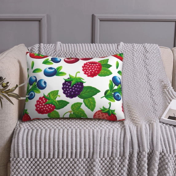 Queen Size Pillows Cases Standard Size 20x26 In - Blueberry design strawberry Soft Comfort Envelope Closure Pillowcases Standard