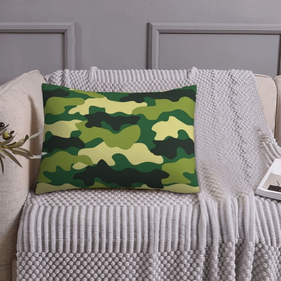 Queen Size Pillows Cases Standard Size 20x26 In - Camo Green Classic Soft Comfort Envelope Closure Pillowcases Standard