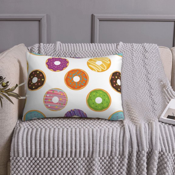 Queen Size Pillows Cases Standard Size 20x26 In - Cartoon Colourful Donuts Soft Comfort Envelope Closure Pillowcases Standard