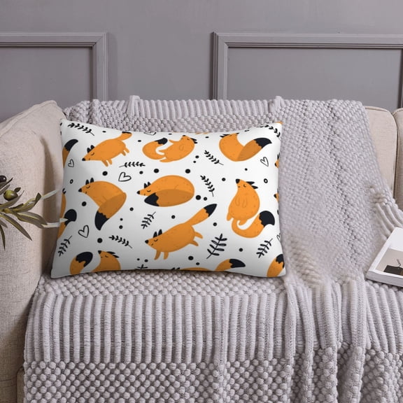 Queen Size Pillows Cases Standard Size 20x26 In - Cartoon Fox Print Soft Comfort Envelope Closure Pillowcases Standard