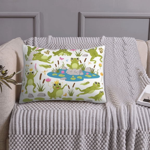 Queen Size Pillows Cases Standard Size 20x26 In - Cartoon Frogs Soft Comfort Envelope Closure Pillowcases Standard