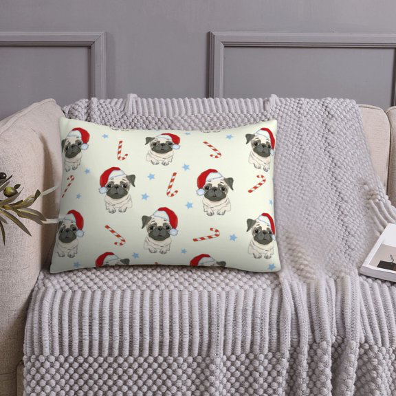 Queen Size Pillows Cases Standard Size 20x26 In - Christmas Pug Dog Soft Comfort Envelope Closure Pillowcases Standard