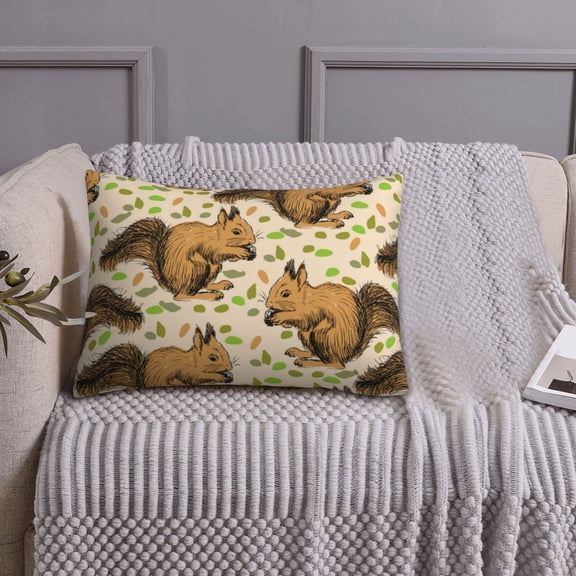 Queen Size Pillows Cases Standard Size 20x26 In - Classic Cute Cartoon Squirrel Soft Comfort Envelope Closure Pillowcases Standard