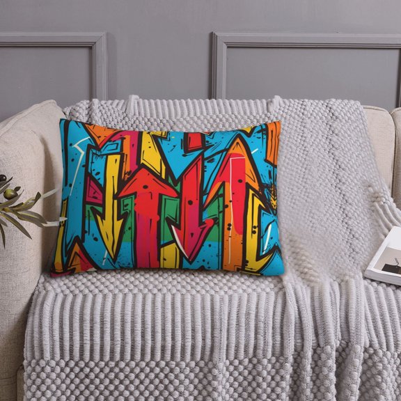 Queen Size Pillows Cases Standard Size 20x26 In - Colorful Arrow Graffiti Pattern Soft Comfort Envelope Closure Pillowcases Standard