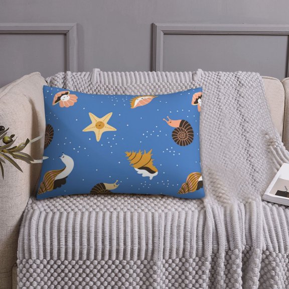 Queen Size Pillows Cases Standard Size 20x26 In - Conch Shell Blue Soft Comfort Envelope Closure Pillowcases Standard