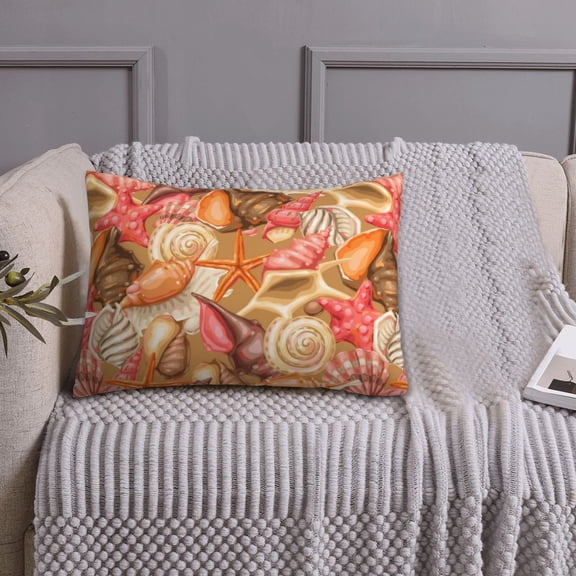 Queen Size Pillows Cases Standard Size 20x26 In - Conch Shells Print No.9036 Soft Comfort Envelope Closure Pillowcases Standard