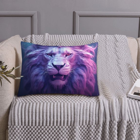 Queen Size Pillows Cases Standard Size 20x26 In - Cool Lion Head Soft Comfort Envelope Closure Pillowcases Standard