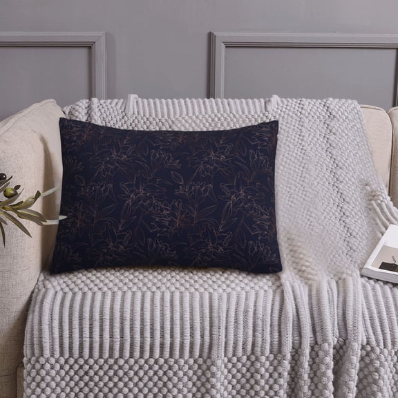 Queen Size Pillows Cases Standard Size 20x26 In - Copper-Gold Gloss Outline Flower1 Soft Comfort Envelope Closure Pillowcases Standard