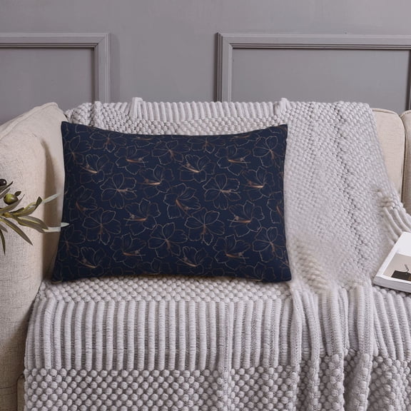 Queen Size Pillows Cases Standard Size 20x26 In - Copper-Gold Gloss Outline Lily Flower Soft Comfort Envelope Closure Pillowcases Standard