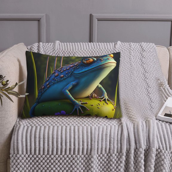 Queen Size Pillows Cases Standard Size 20x26 In - Cute Blue Frog Soft Comfort Envelope Closure Pillowcases Standard
