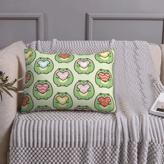 Queen Size Pillows Cases Standard Size 20x26 In - Cute Chubby Frog Soft Comfort Envelope Closure Pillowcases Standard