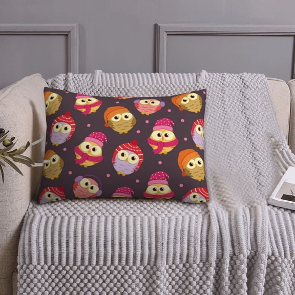 Queen Size Pillows Cases Standard Size 20x26 In - Cute Chubby Owls Soft Comfort Envelope Closure Pillowcases Standard