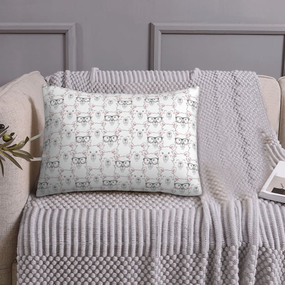 Queen Size Pillows Cases Standard Size 20x26 In - Cute alpaca llama Glasses funny Soft Comfort Envelope Closure Pillowcases Standard