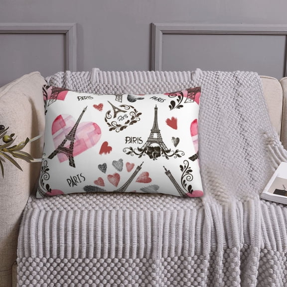 Queen Size Pillows Cases Standard Size 20x26 In - Eiffel Tower paris heart Soft Comfort Envelope Closure Pillowcases Standard