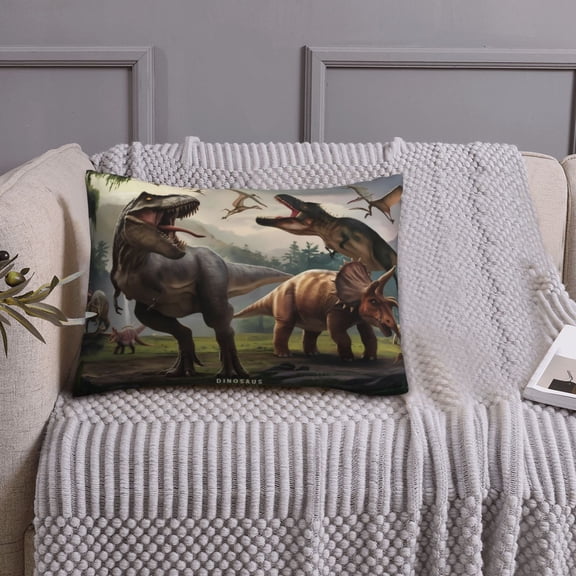 Queen Size Pillows Cases Standard Size 20x26 In - Forest Park Dinosaur Soft Comfort Envelope Closure Pillowcases Standard