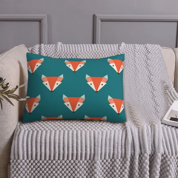 Queen Size Pillows Cases Standard Size 20x26 In - Fox Print Dark Green Soft Comfort Envelope Closure Pillowcases Standard