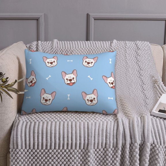 Queen Size Pillows Cases Standard Size 20x26 In - French Bulldog Head Soft Comfort Envelope Closure Pillowcases Standard