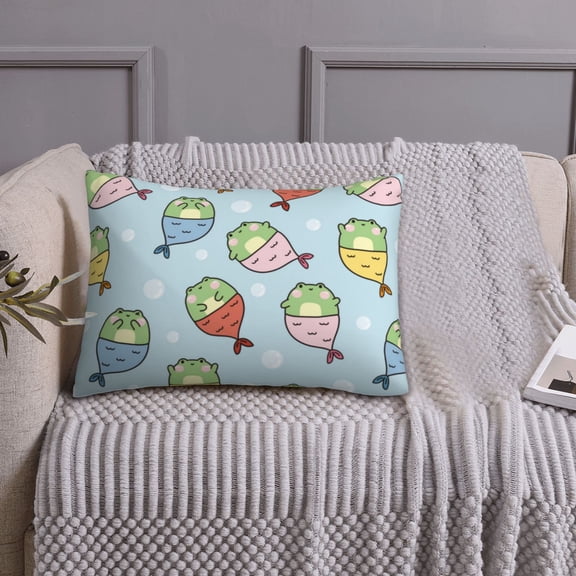 Queen Size Pillows Cases Standard Size 20x26 In - Frog In Mermaid Soft Comfort Envelope Closure Pillowcases Standard