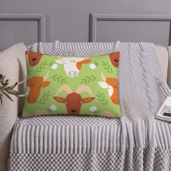 Queen Size Pillows Cases Standard Size 20x26 In - Funny Cute Goat Head Cow Head Soft Comfort Envelope Closure Pillowcases Standard