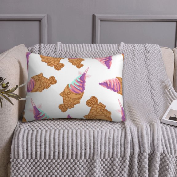 Queen Size Pillows Cases Standard Size 20x26 In - Funny Fish Shaped Ice Cream Soft Comfort Envelope Closure Pillowcases Standard