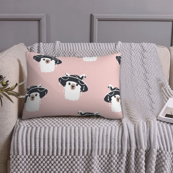 Queen Size Pillows Cases Standard Size 20x26 In - Funny cute lami llama hat Soft Comfort Envelope Closure Pillowcases Standard
