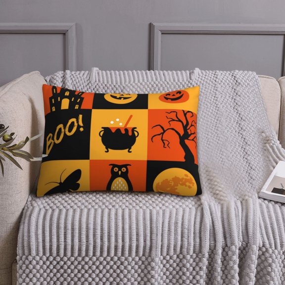 Queen Size Pillows Cases Standard Size 20x26 In - Halloween Banner Symbols Soft Comfort Envelope Closure Pillowcases Standard