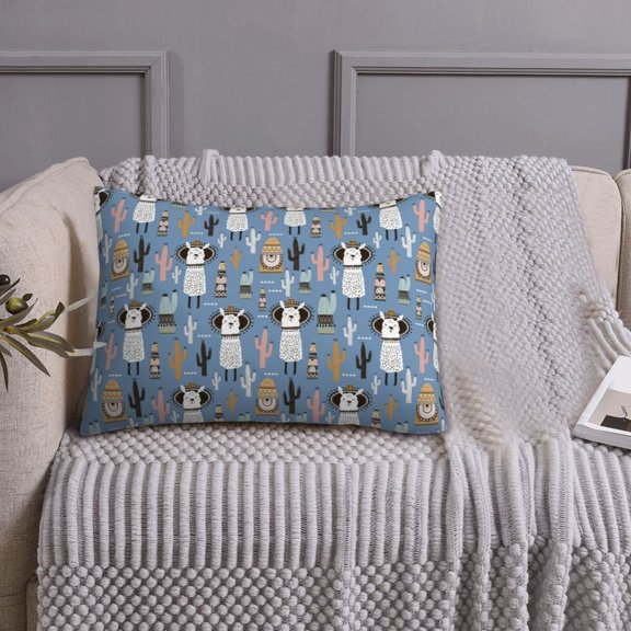 Queen Size Pillows Cases Standard Size 20x26 In - Llamas And Cactus Soft Comfort Envelope Closure Pillowcases Standard