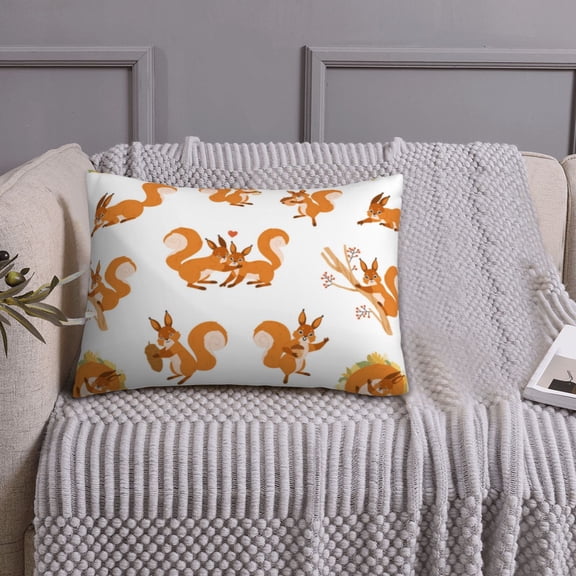 Queen Size Pillows Cases Standard Size 20x26 In - Minimalist Cartoon Cute Squirrel Soft Comfort Envelope Closure Pillowcases Standard