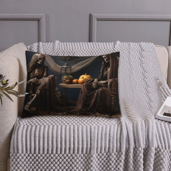 Queen Size Pillows Cases Standard Size 20x26 In - Modern Skull Sisters Soft Comfort Envelope Closure Pillowcases Standard