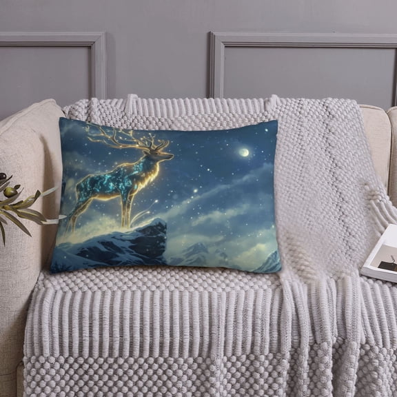 Queen Size Pillows Cases Standard Size 20x26 In - Moonlit Snow Mountain Deer A Soft Comfort Envelope Closure Pillowcases Standard
