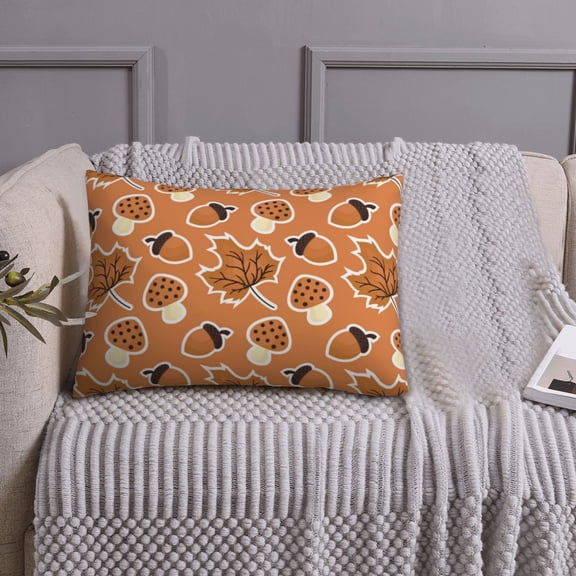 Queen Size Pillows Cases Standard Size 20x26 In - Mushroom maple nuts Soft Comfort Envelope Closure Pillowcases Standard