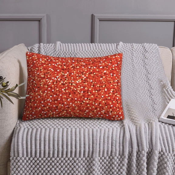 Queen Size Pillows Cases Standard Size 20x26 In - Orange Lightning Print Soft Comfort Envelope Closure Pillowcases Standard