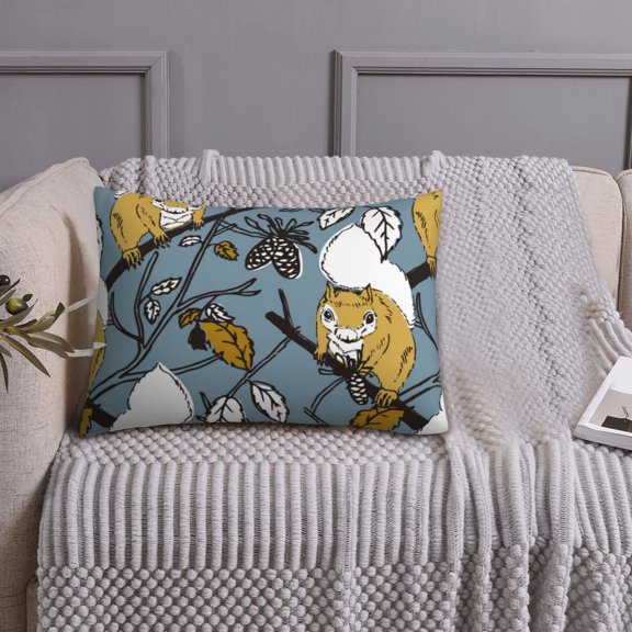Queen Size Pillows Cases Standard Size 20x26 In - Painted cute squirrel pine cone Soft Comfort Envelope Closure Pillowcases Standard