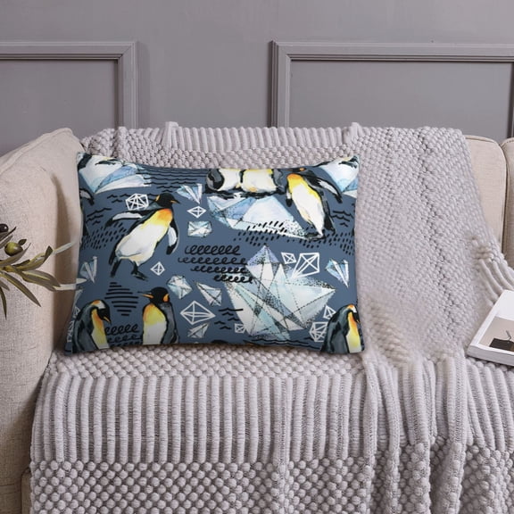 Queen Size Pillows Cases Standard Size 20x26 In - Penguin Arctic Adventure Soft Comfort Envelope Closure Pillowcases Standard