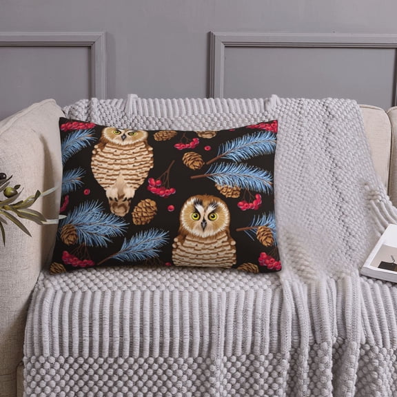 Queen Size Pillows Cases Standard Size 20x26 In - Pinecone Owl Brown Soft Comfort Envelope Closure Pillowcases Standard