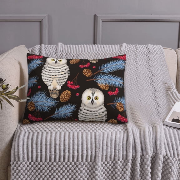 Queen Size Pillows Cases Standard Size 20x26 In - Pinecone Owl White Soft Comfort Envelope Closure Pillowcases Standard