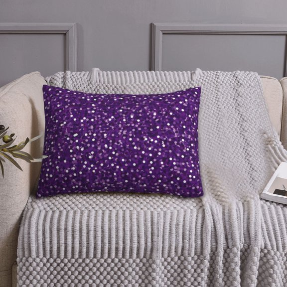 Queen Size Pillows Cases Standard Size 20x26 In - Purple glitter Lightning Print Soft Comfort Envelope Closure Pillowcases Standard