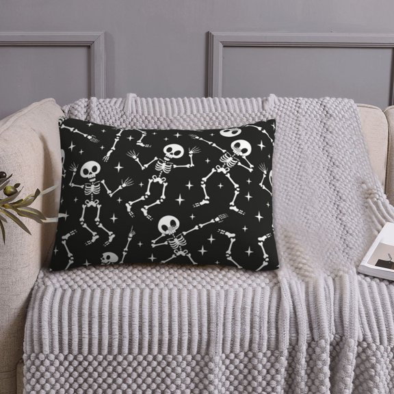 Queen Size Pillows Cases Standard Size 20x26 In - Retro Skeleton Dancing On Halloween Party Soft Comfort Envelope Closure Pillowcases Standard