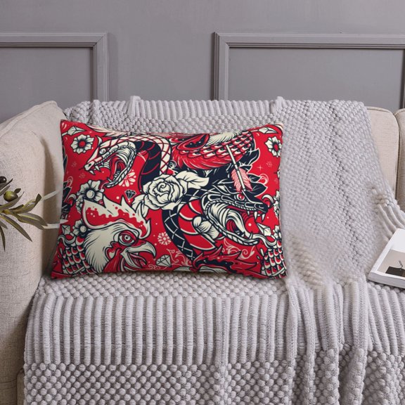 Queen Size Pillows Cases Standard Size 20x26 In - Rooster Head Soft Comfort Envelope Closure Pillowcases Standard