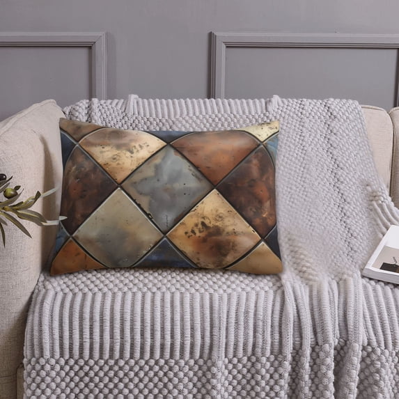 Queen Size Pillows Cases Standard Size 20x26 In - Rustic Tile Pattern Soft Comfort Envelope Closure Pillowcases Standard
