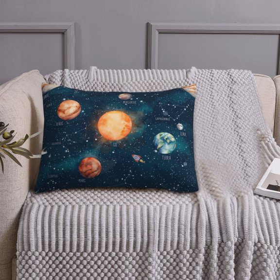 Queen Size Pillows Cases Standard Size 20x26 In - Solar System And Planets Soft Comfort Envelope Closure Pillowcases Standard