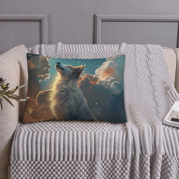 Queen Size Pillows Cases Standard Size 20x26 In - Starry Sky Cloud Wolf Soft Comfort Envelope Closure Pillowcases Standard