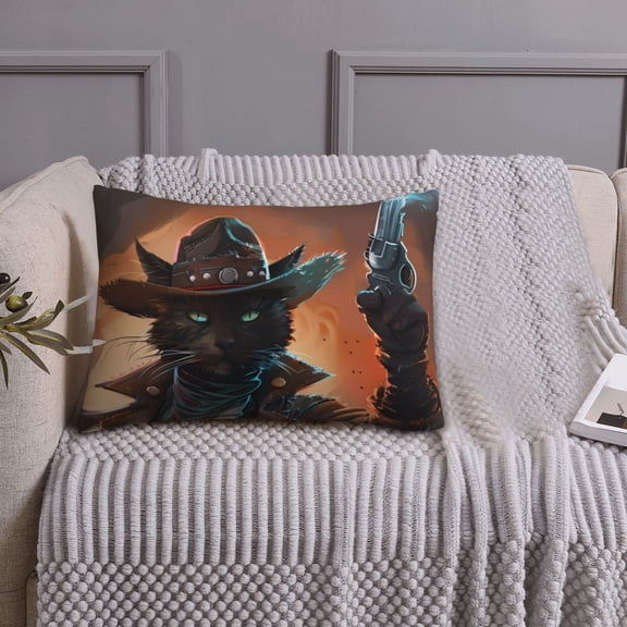 Queen Size Pillows Cases Standard Size 20x26 In - Steampunk Cowboy Cat Soft Comfort Envelope Closure Pillowcases Standard