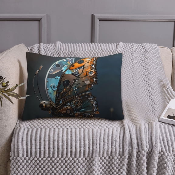 Queen Size Pillows Cases Standard Size 20x26 In - Steampunk Mechanical Butterfly Soft Comfort Envelope Closure Pillowcases Standard