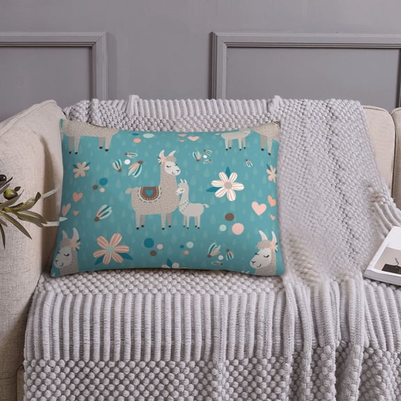 Queen Size Pillows Cases Standard Size 20x26 In - Teal Mama Llama Soft Comfort Envelope Closure Pillowcases Standard