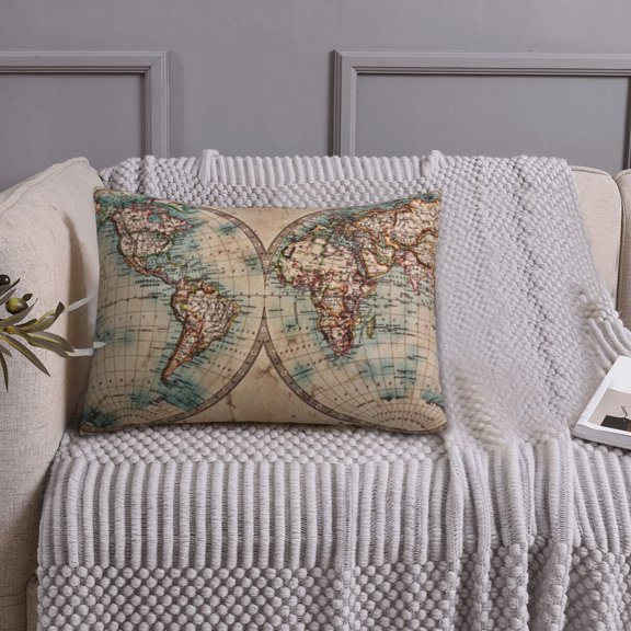 Queen Size Pillows Cases Standard Size 20x26 In - The World is Hemisphere Soft Comfort Envelope Closure Pillowcases Standard