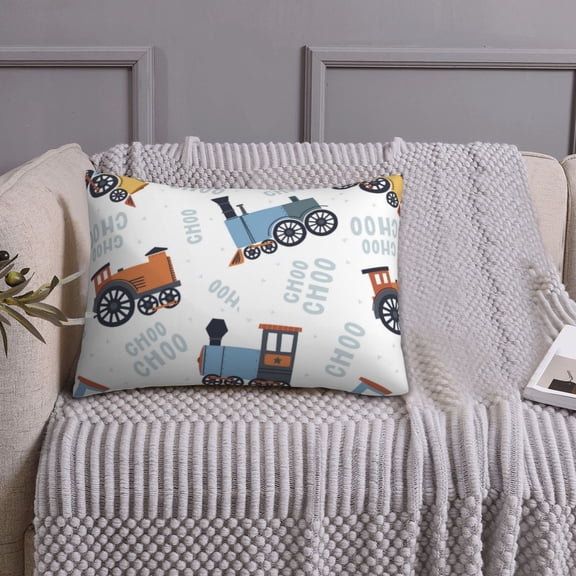 Queen Size Pillows Cases Standard Size 20x26 In - Trains Pattern Soft Comfort Envelope Closure Pillowcases Standard