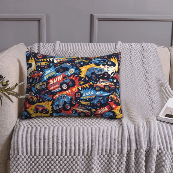 Queen Size Pillows Cases Standard Size 20x26 In - colorful off road racing car Soft Comfort Envelope Closure Pillowcases Standard